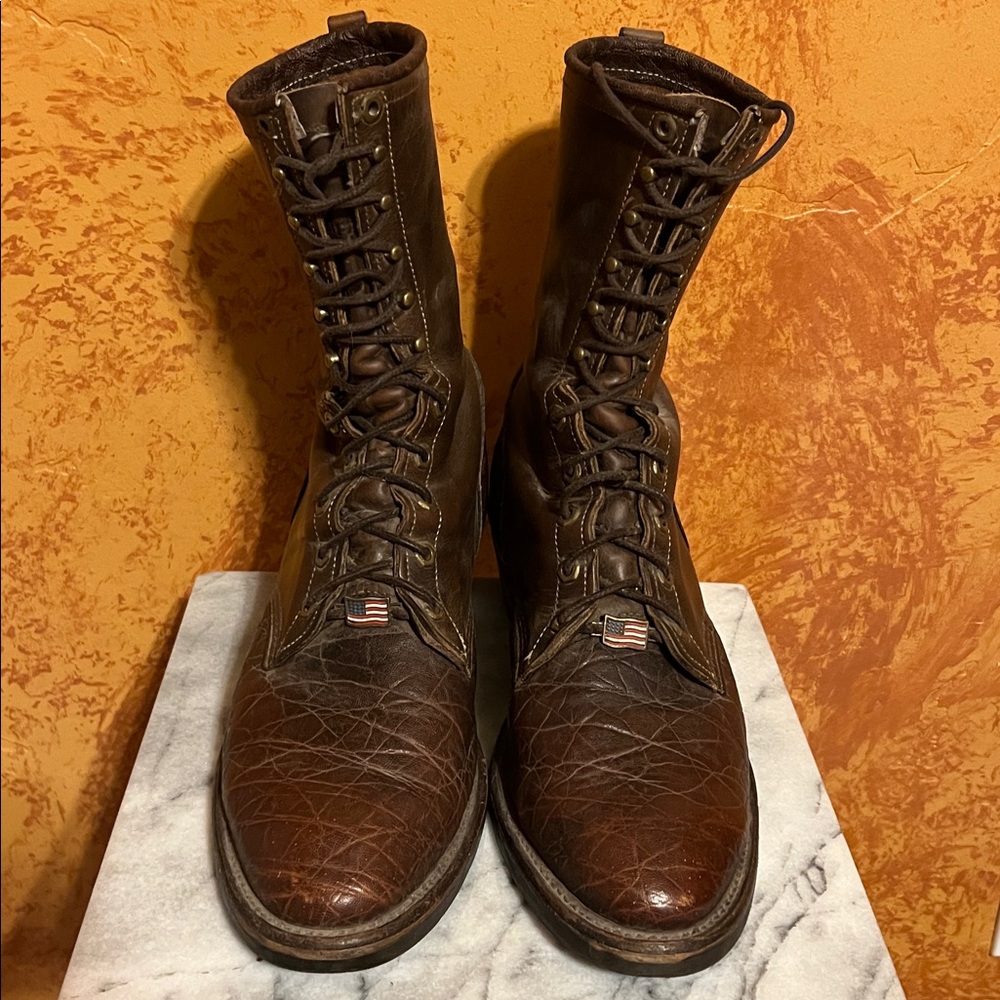 Chippewa Dark Brown Lace-Up Leather Work Boots - Picture 5 of 16